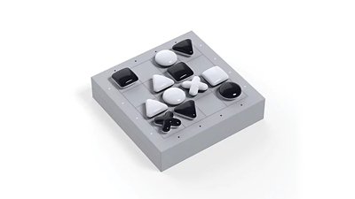 Un jeu de société PlayStation gris avec des pièces blanches et noires
